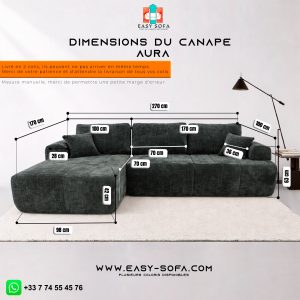 DIMENSION CANAPE AURA TIK TOK